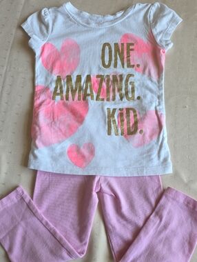 Girls White & Pink "One Amazing Kid" Set